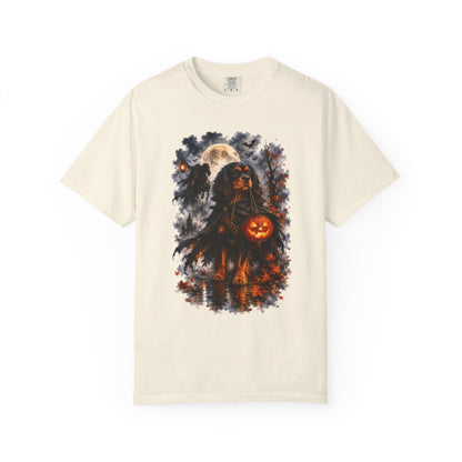 Black & Tan Cavalier Headless Horseman Inspired Halloween Comfort Colors Shirt