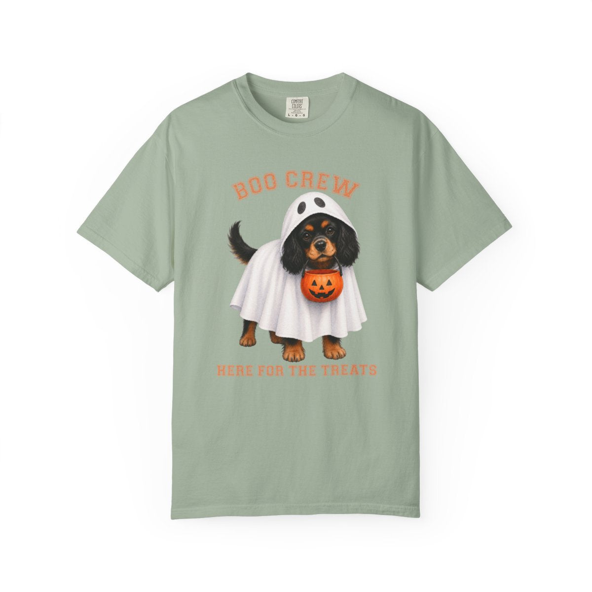 Black & Tan Cavalier Boo Crew Halloween Shirt, Here for the Treats Dog Mom Tee