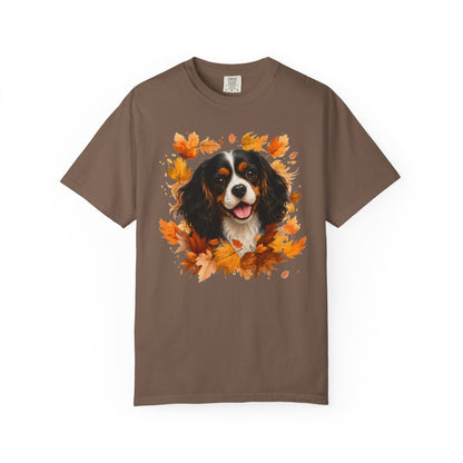 Tricolor Cavalier Fall Shirt, Autumn Dog Mom Comfort Colors Tee