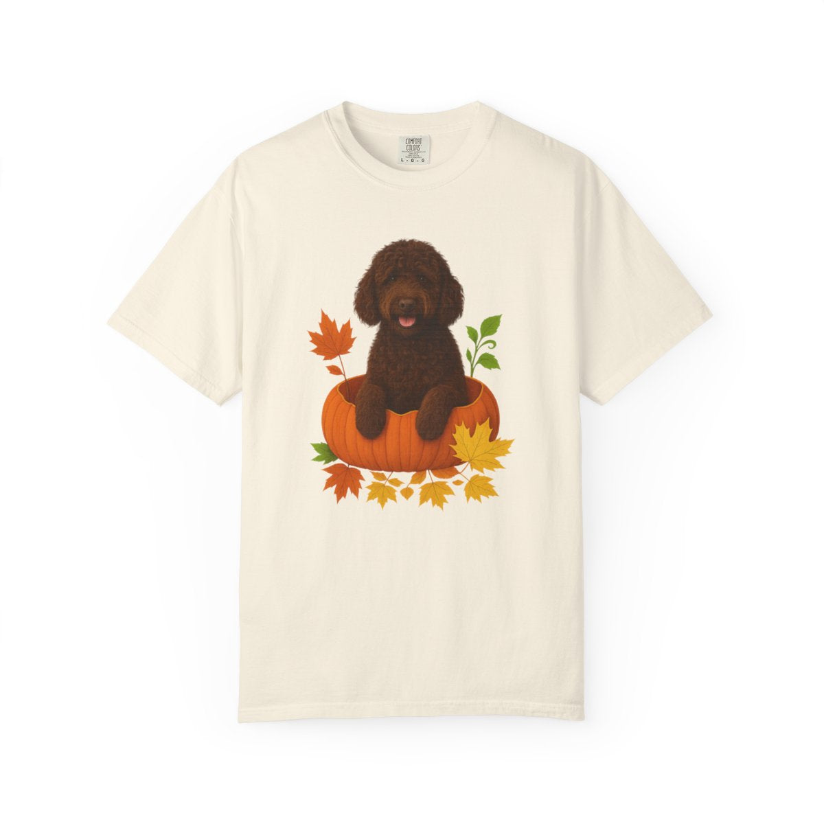 Portuguese Water Dog Pumpkin Shirt, Fall Dog Lover Tee on Comfort Colors 1717