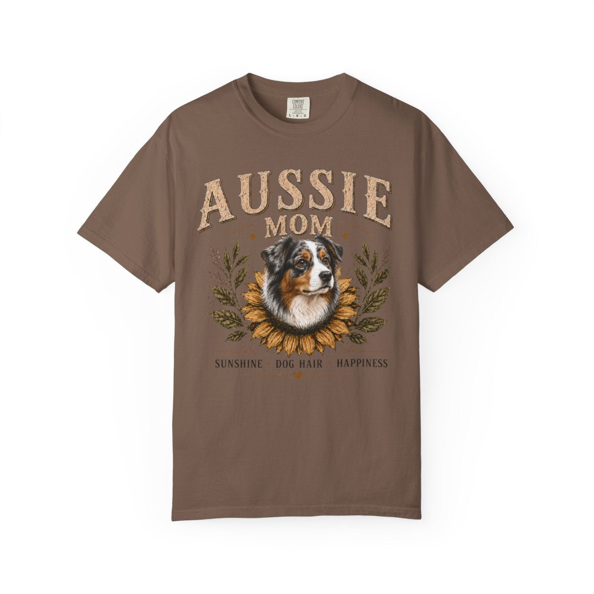 Australian Shepherd Mom Shirt, Aussie Mom Sunflower Tee, Vintage Dog Lover Gift