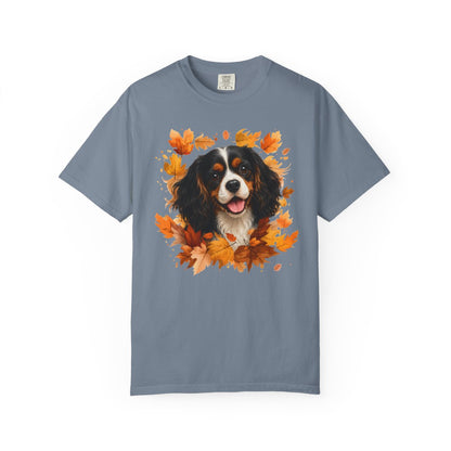 Tricolor Cavalier Fall Shirt, Autumn Dog Mom Comfort Colors Tee