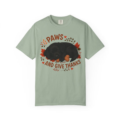 Black Lab Thanksgiving Shirt, Paws Give Thanks Tee, Fall Labrador Retriever Lover Gift