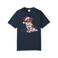 Load image into Gallery viewer, Papillon Christmas Lights Shirt, Festive Holiday Tee for Small Dog Lovers
