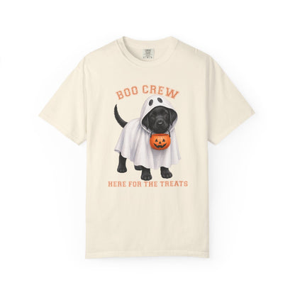 Black Lab Boo Crew Halloween Shirt, Here for the Treats Dog Mom Tee