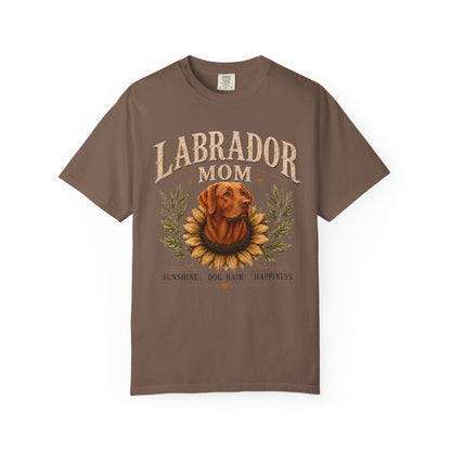 Fox Red Lab Mom Shirt, Labrador Retriever Sunflower Tee, Vintage Dog Lover Gift