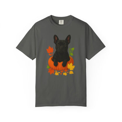 French Bulldog in Pumpkin Fall Shirt, Cute Autumn Frenchie Tee for Dog Moms