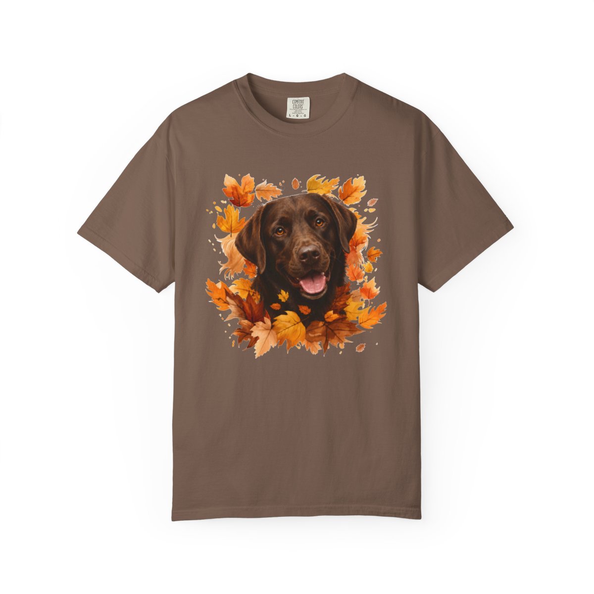 Chocolate Lab Fall Shirt, Autumn Dog Mom Comfort Colors Tee