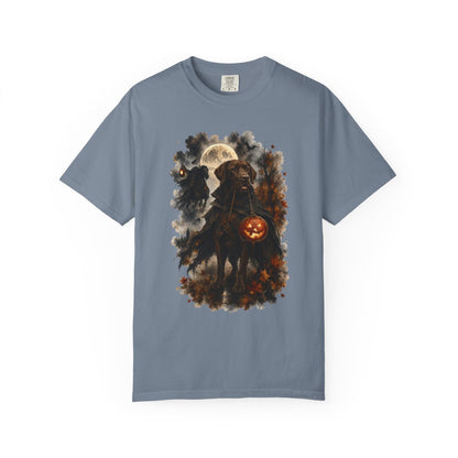 Chocolate Lab Headless Horseman Inspired Halloween Comfort Colors Shirt