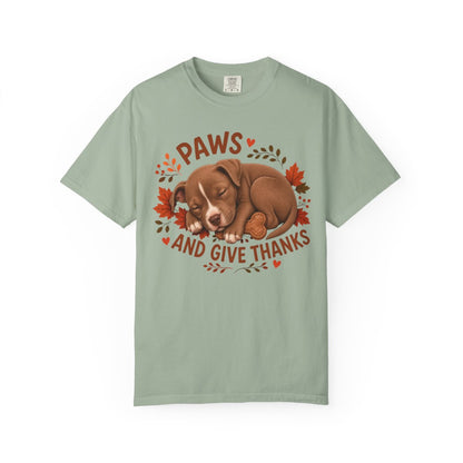 Pitbull Thanksgiving Shirt, Paws Give Thanks Tee, Fall Pit Bull Dog Lover Gift