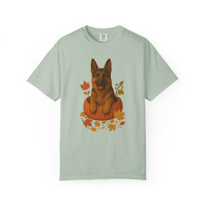 German Shepherd Pumpkin Fall T-Shirt, Cute Autumn Dog Lover Tee & Thanksgiving Gift