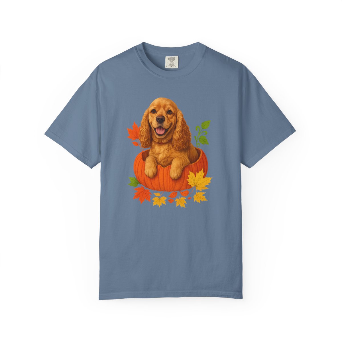 Cocker Spaniel in Pumpkin Fall Shirt, Cute Autumn Dog Tee for Cocker Lovers