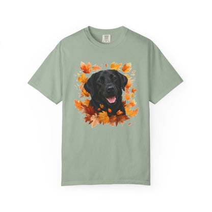 Black Lab Fall Shirt, Autumn Dog Mom Comfort Colors Tee