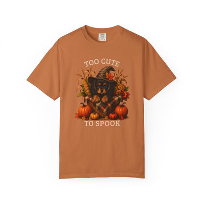 Black & Tan Cavalier Halloween Shirt, Too Cute To Spook Fall Dog Lover Tee