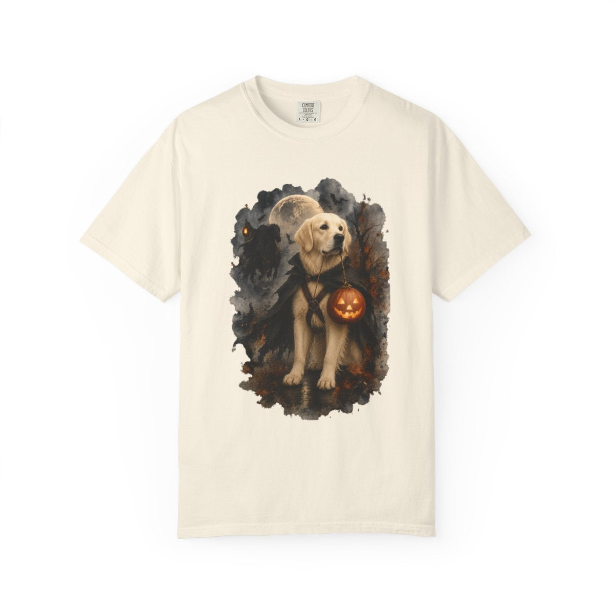English Cream Golden Retriever Headless Horseman Inspired Halloween Comfort Colors Shirt