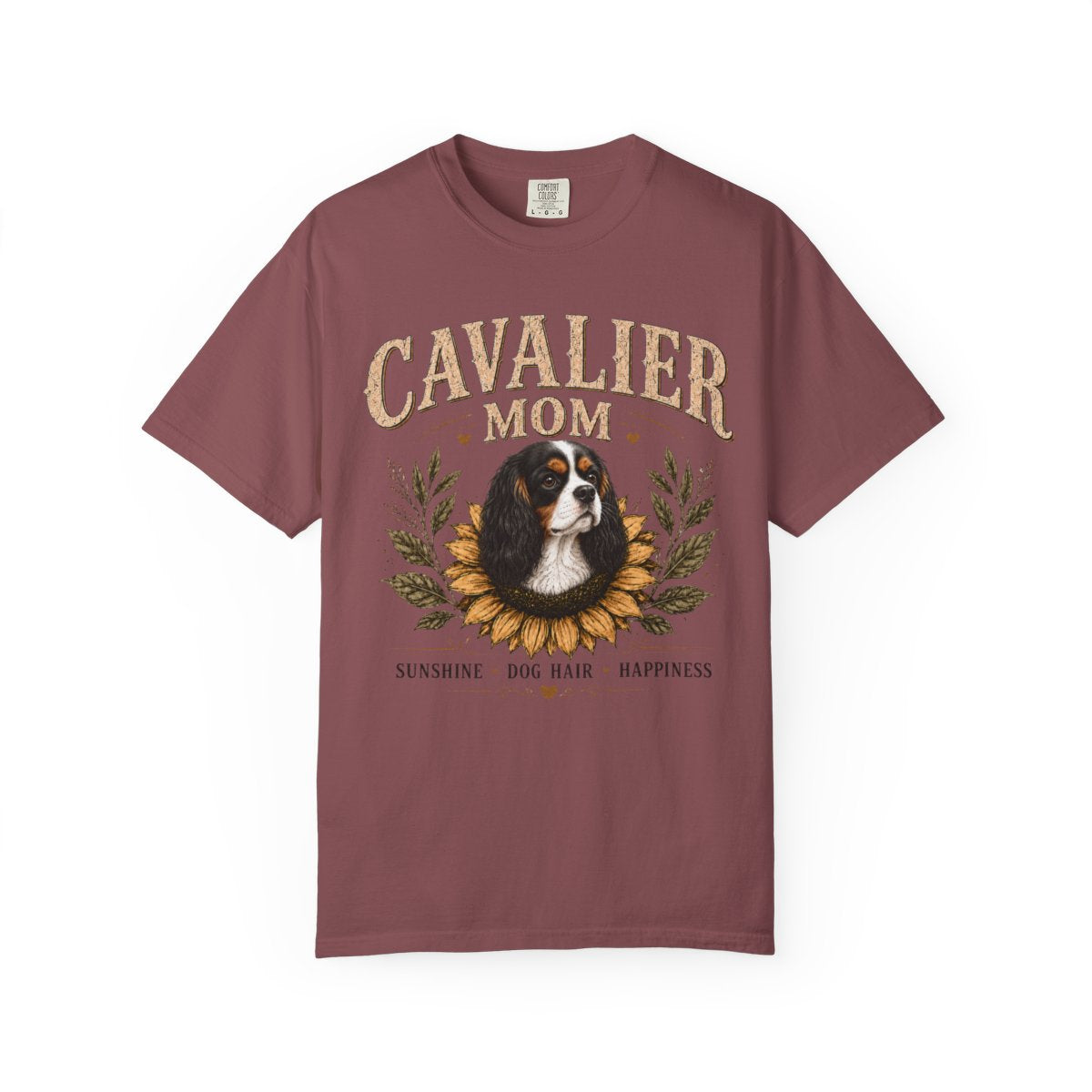 Tricolor Cavalier Mom Shirt, Cavalier King Charles Spaniel Tee, Sunflower Dog Lover Gift