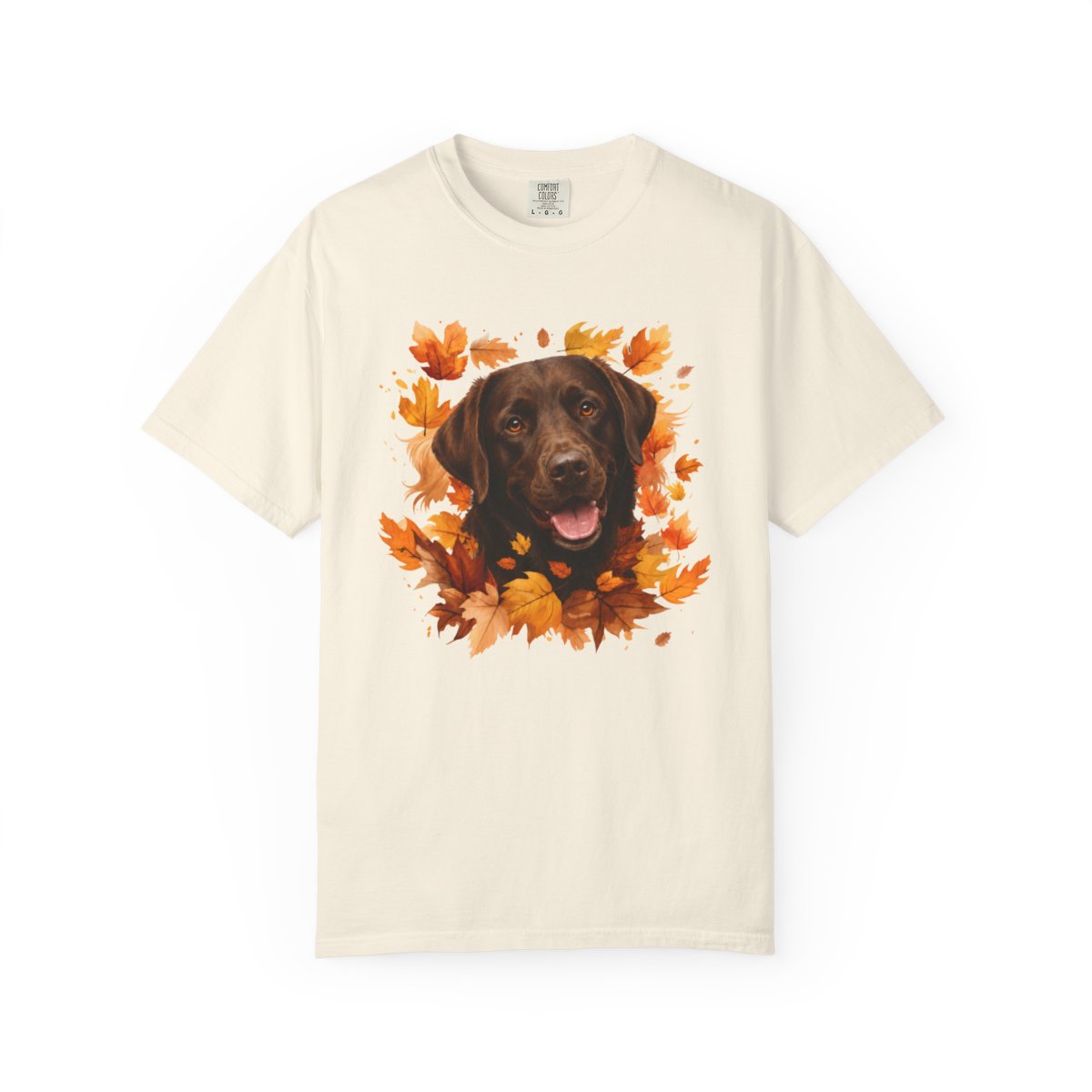 Chocolate Lab Fall Shirt, Autumn Dog Mom Comfort Colors Tee