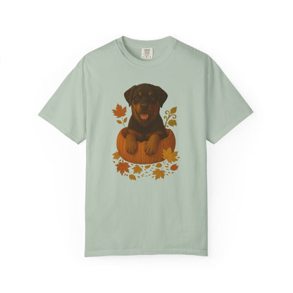 Rottweiler Pumpkin Fall T-Shirt, Cute Autumn Dog Lover Tee & Thanksgiving Gift