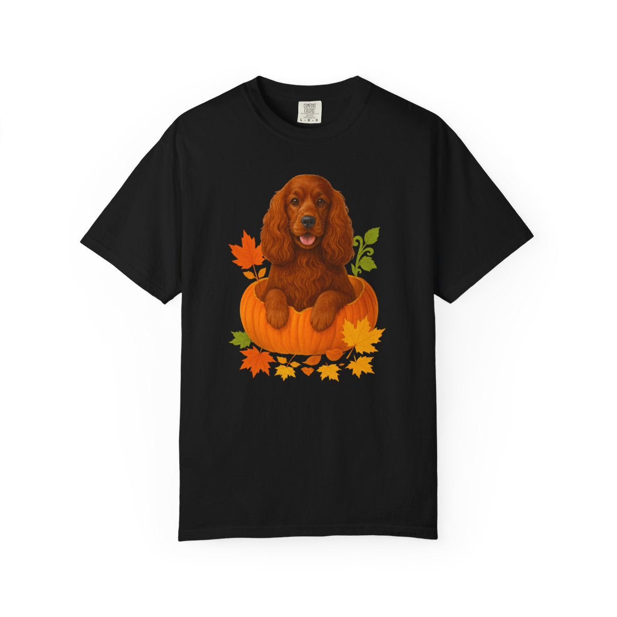 English Cocker Spaniel in Pumpkin Fall Shirt, Cute Autumn Dog Tee for Spaniel Lovers