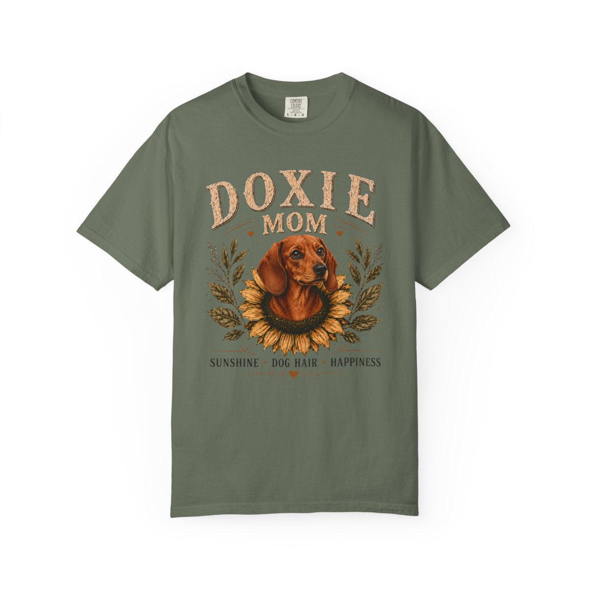 Red Dachshund Mom Shirt, Doxie Sunflower Tee, Vintage Wiener Dog Lover Gift