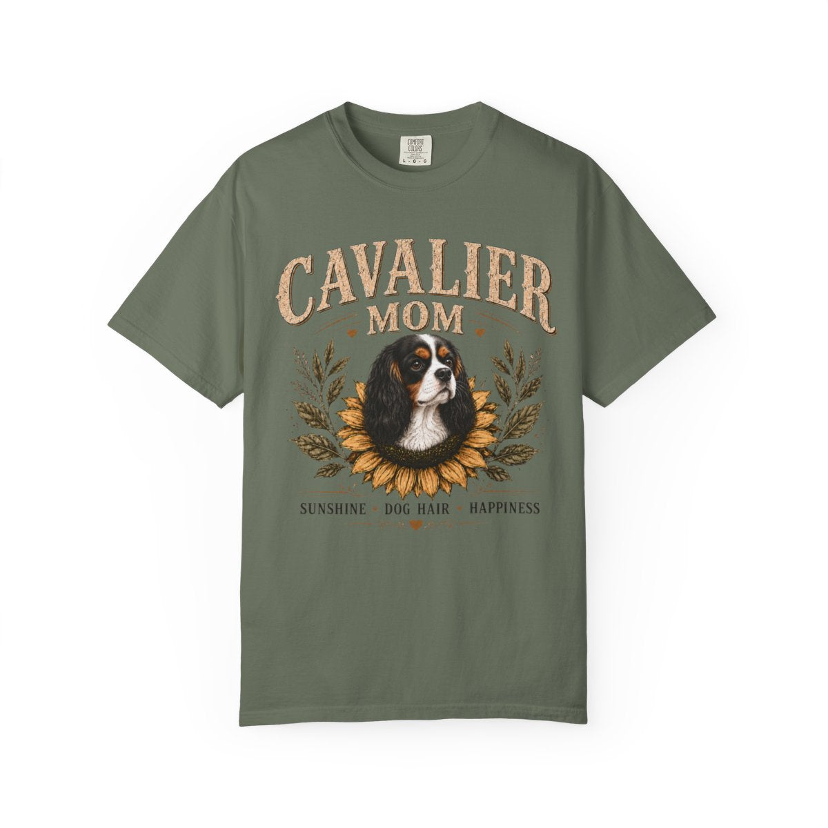 Tricolor Cavalier Mom Shirt, Cavalier King Charles Spaniel Tee, Sunflower Dog Lover Gift