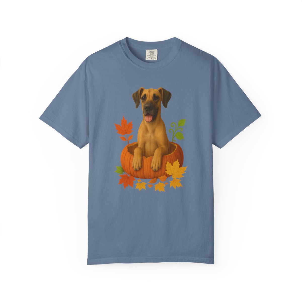 Great Dane Pumpkin Shirt, Fall Dog Lover Tee on Comfort Colors 1717
