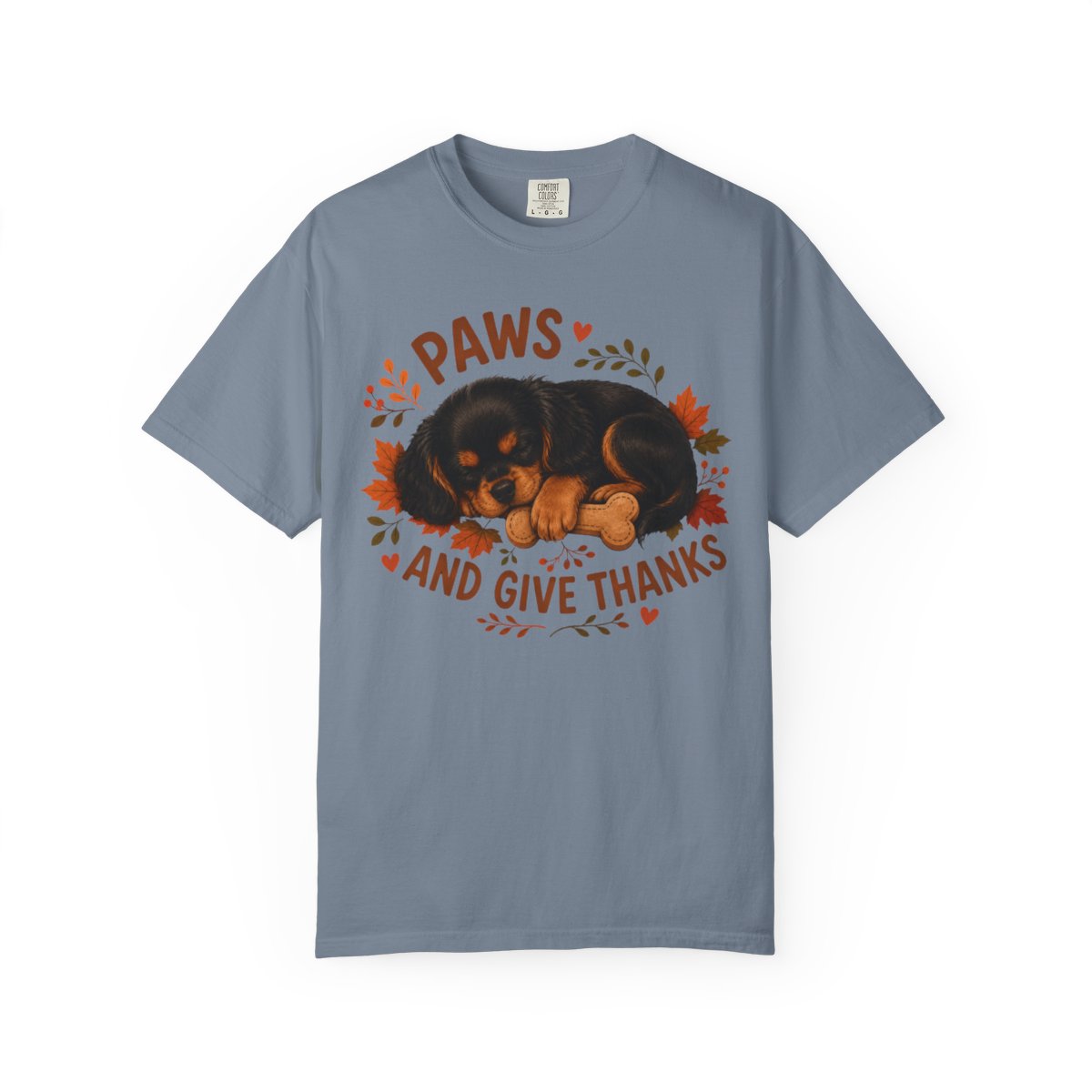 Black and Tan Cavalier Thanksgiving Shirt, Paws Give Thanks Tee, Fall Dog Lover Gift