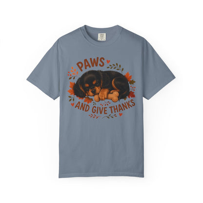 Black and Tan Cavalier Thanksgiving Shirt, Paws Give Thanks Tee, Fall Dog Lover Gift