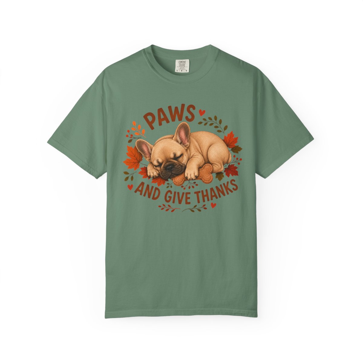 French Bulldog Thanksgiving Shirt, Paws Give Thanks Tee, Fall Frenchie Dog Lover Gift