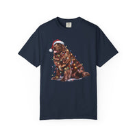 Load image into Gallery viewer, Brown Newfoundland Christmas Lights Shirt, Festive Holiday Tee for Newfie Lovers
