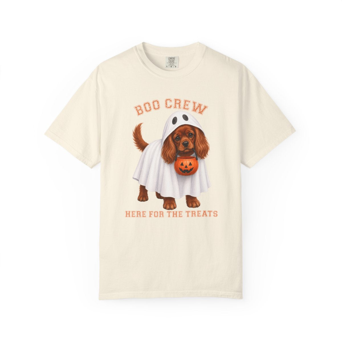 Ruby Cavalier Boo Crew Halloween Shirt, Here for the Treats Dog Mom Tee