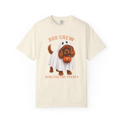 Ruby Cavalier Boo Crew Halloween Shirt, Here for the Treats Dog Mom Tee
