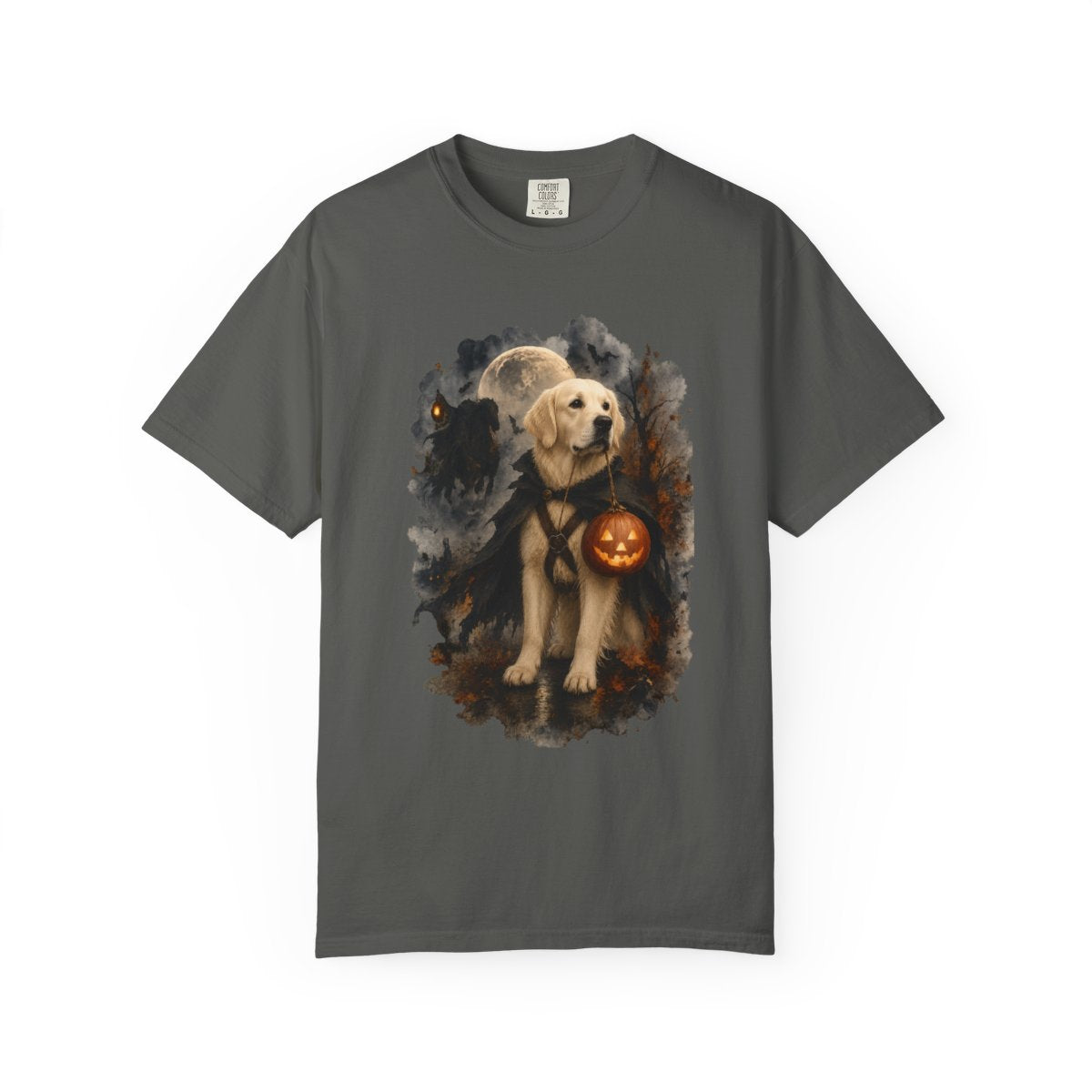 English Cream Golden Retriever Headless Horseman Inspired Halloween Comfort Colors Shirt