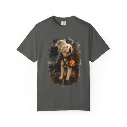 English Cream Golden Retriever Headless Horseman Inspired Halloween Comfort Colors Shirt