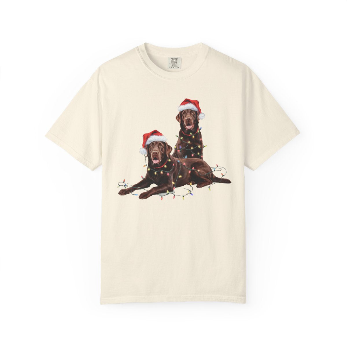 Chocolate Labrador Christmas Shirt, Dog Santa Hat Tee, Festive Holiday Apparel, Gift for Dog Lovers, Labrador Retriever Art