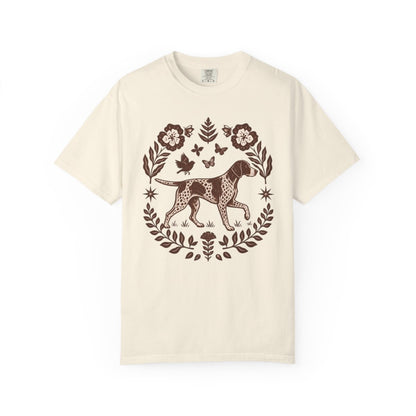 German Shorthaired Pointer Comfort Colors Shirt, Folk Art GSP Tee, Hunting Dog Gift