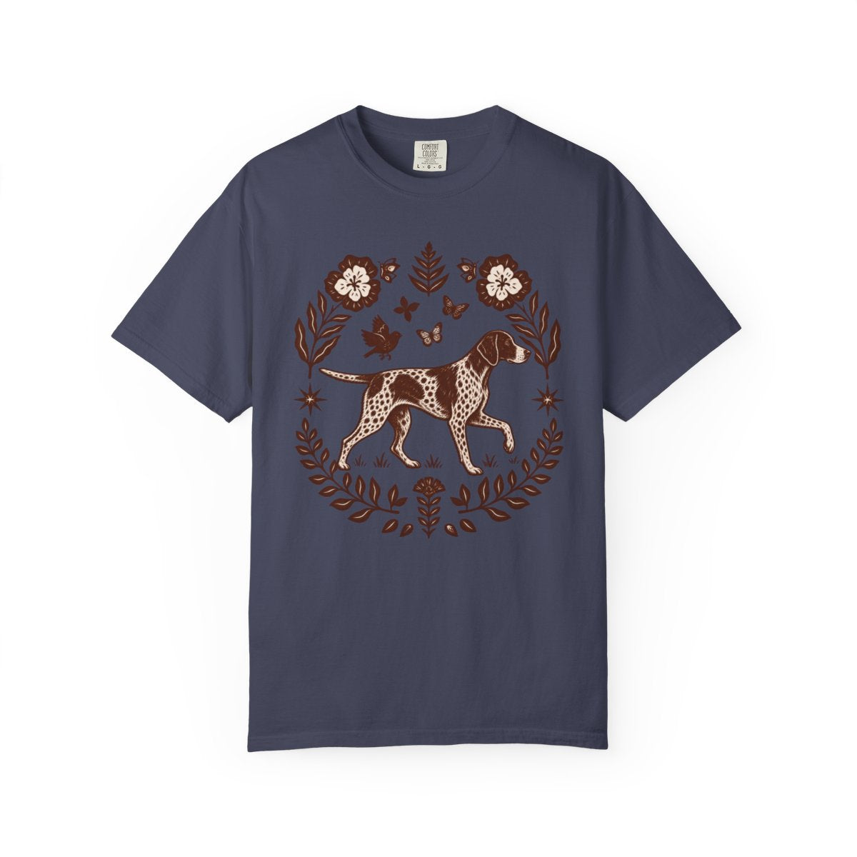 German Shorthaired Pointer Comfort Colors Shirt, Folk Art GSP Tee, Hunting Dog Gift