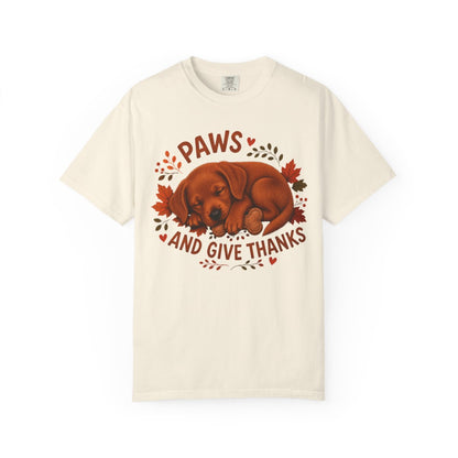 Fox Red Lab Thanksgiving Shirt, Paws Give Thanks Tee, Fall Labrador Retriever Lover Gift
