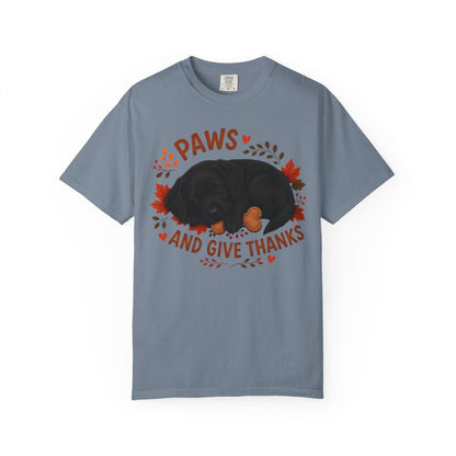 Black Lab Thanksgiving Shirt, Paws Give Thanks Tee, Fall Labrador Retriever Lover Gift