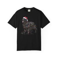 Load image into Gallery viewer, Black Newfoundland Christmas Lights Shirt, Cozy Holiday Tee for Gentle Giant Lovers
