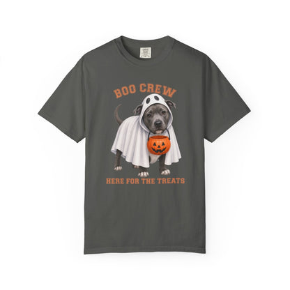 Pitbull Boo Crew Halloween Shirt, Here for the Treats Dog Mom Tee