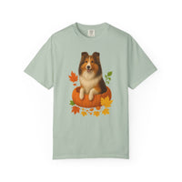 Load image into Gallery viewer, Shetland Sheepdog Pumpkin Shirt, Cute Fall Dog Lover T-Shirt for Sheltie Fans
