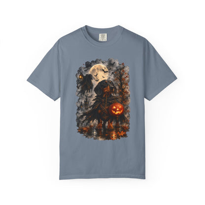 Black & Tan Dachshund Headless Horseman Inspired Halloween Comfort Colors Shirt