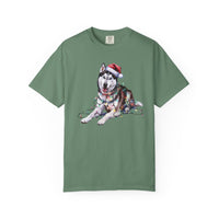 Load image into Gallery viewer, Siberian Husky Christmas Lights Shirt, Festive Holiday Tee for Husky Lovers
