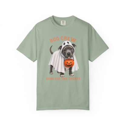 Pitbull Boo Crew Halloween Shirt, Here for the Treats Dog Mom Tee