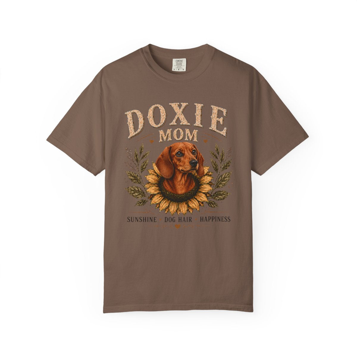 Red Dachshund Mom Shirt, Doxie Sunflower Tee, Vintage Wiener Dog Lover Gift