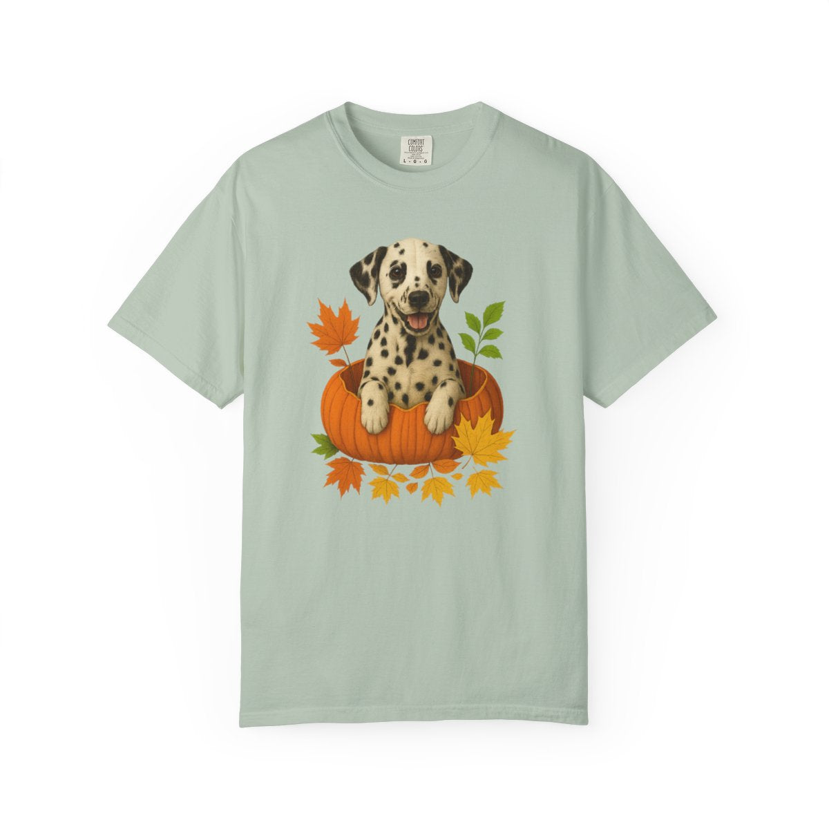 Dalmatian Pumpkin Shirt, Cute Fall Dog Lover Tee on Comfort Colors 1717