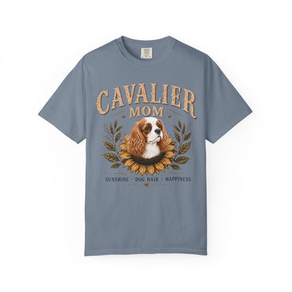 Blenheim Cavalier Mom Shirt, Cavalier King Charles Spaniel Tee, Sunflower Dog Lover Gift