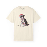 Load image into Gallery viewer, Christmas Border Collie Shirt, Christmas Lights Dog Tee, Christmas Dog Tee, Border Collie Mom Tshirt, Gift for Dog Lover, Border Collie
