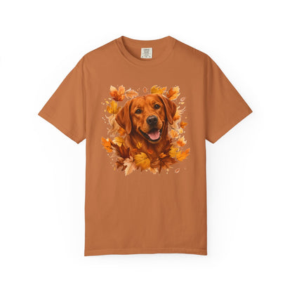 Fox Red Lab Fall Shirt, Autumn Dog Mom Comfort Colors Tee